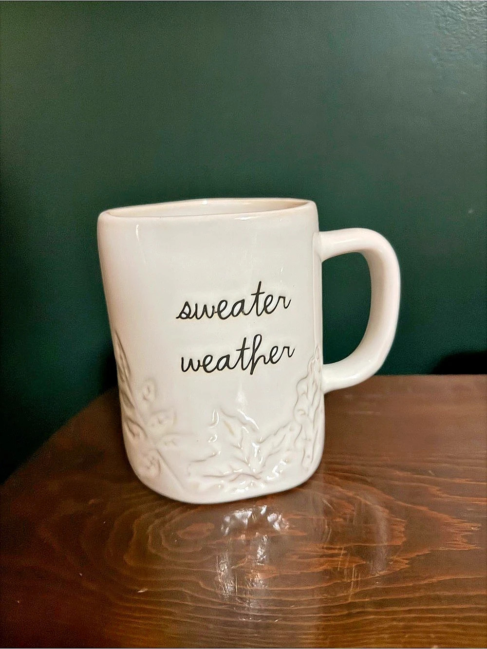 Rae Dunn Sweater Weather Mug White Artisan Collection